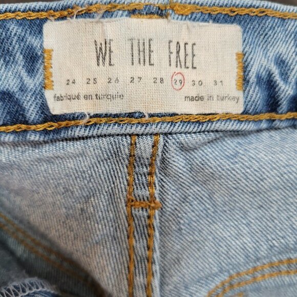 We the Free Distressed Raw Hem Skinny Light Wash Blue Jeans - Size 29 - Picture 3 of 11